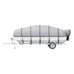 Pontoon Boat Cover 800D Waterproof Trailerable 19-20 ft with Storage Bag