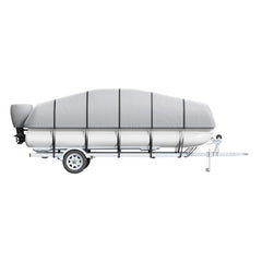 Pontoon Boat Cover 800D Waterproof Trailerable 19-20 ft with Storage Bag