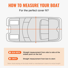 Pontoon Boat Cover 800D Waterproof Trailerable 19-20 ft with Storage Bag