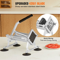 Commercial Vegetable Slicer, 1/2 inch Fruit Slicer, Stainless Steel and Aluminum Alloy Vegetable Cutter Slicer Machine, Manual Slicer with Non-slip Feet, for Radishes, Onions, Potatoes, Lemons