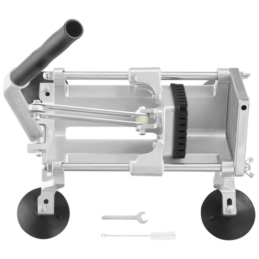 Commercial Vegetable Slicer, 3/8 inch Fruit Slicer, Stainless Steel and Aluminum Alloy Vegetable Cutter Slicer Machine, Manual Slicer with Non-slip Feet, for Radishes, Onions, Potatoes, Lemons