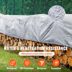 Tarp Waterproof Tarpaulin 20 x 30 ft 10 Mil Plastic Poly Tear UV Resistant