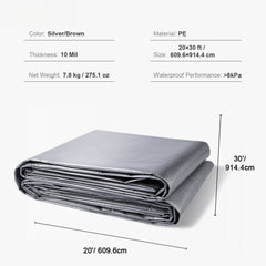 Tarp Waterproof Tarpaulin 20 x 30 ft 10 Mil Plastic Poly Tear UV Resistant