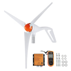 500W Wind Turbine Generator, 12V Wind Turbine Kit, 3-Blade Wind Power Generator with Anemometer, MPPT Controller & Adjustable Windward Direction, Suitable for Home, Farm, RVs, Boats