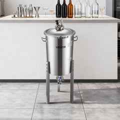 Stainless Steel Conical Fermenter, 8 Gal/30L Home Brewing Fermenation Tank, Brew Bucket Fermentor with Conical Bottom, 3 Adjustable Legs, Lid, Handle & Thermometer, for Wine, Beer Fermentation