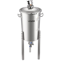 Stainless Steel Conical Fermenter, 8 Gal/30L Home Brewing Fermenation Tank, Brew Bucket Fermentor with Conical Bottom, 3 Adjustable Legs, Lid, Handle & Thermometer, for Wine, Beer Fermentation