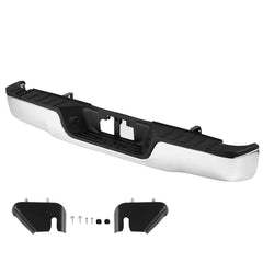 Rear Step Bumper Chrome Steel Bumper Assembly for 2007-2013-Toyota Tundra