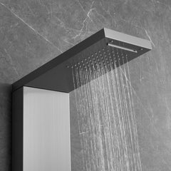 Shower Panel System, 4 Shower Modes Shower Panel Tower, Rainfall, Waterfall, 5 Full Body Massage Jets and 3-Setting Handheld Shower Head with 59" Hose, Stainless Steel Wall-Mounted Shower Set