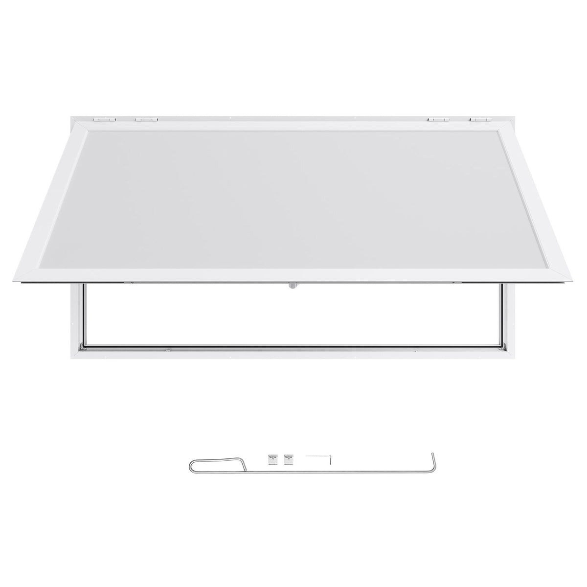 Concession Window 188x102cm, Aluminum Alloy Frame Service Window for Food Truck, Up to 85 Degrees Stand Serving Window with Awning Door and Drag Hook, Rainwater Resistant for Concession Trailer