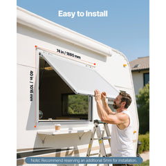 Concession Window 188x102cm, Aluminum Alloy Frame Service Window for Food Truck, Up to 85 Degrees Stand Serving Window with Awning Door and Drag Hook, Rainwater Resistant for Concession Trailer