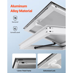 Concession Window 188x102cm, Aluminum Alloy Frame Service Window for Food Truck, Up to 85 Degrees Stand Serving Window with Awning Door and Drag Hook, Rainwater Resistant for Concession Trailer