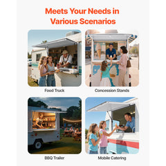 Concession Window 188x102cm, Aluminum Alloy Frame Service Window for Food Truck, Up to 85 Degrees Stand Serving Window with Awning Door and Drag Hook, Rainwater Resistant for Concession Trailer