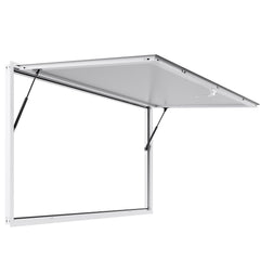 Concession Window 188x102cm, Aluminum Alloy Frame Service Window for Food Truck, Up to 85 Degrees Stand Serving Window with Awning Door and Drag Hook, Rainwater Resistant for Concession Trailer