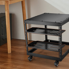 2PCS 1U Server Rack Shelf, 254mm Depth, 22.68kg Max Load Capacity Vented Cantilever or Wall Mount Rack Mount Shelf with Tray, Good Air Circulation for 482.6mm Network Cabinet or Equipment Rack