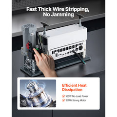 Electric Wire Stripper Machine, 1.5-40 mm, 11 Channel Automatic Copper Cable Stripper, 370W Wire Stripper Tool with Manual Hand Crank Mode, Emergency Stop Button, for Scrap Copper Recycling