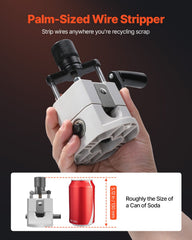 Manual Wire Stripping Machine, 1.5-25 mm, Portable Copper Stripper with Hand Crank or Drill Powered, 64Mn Quenched Blades, 45# Steel Rollers, ABS & PC Wire Peeler, for Scrap Copper Recycling