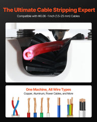Manual Wire Stripping Machine, 1.5-25 mm, Portable Copper Stripper with Hand Crank or Drill Powered, 64Mn Quenched Blades, 45# Steel Rollers, ABS & PC Wire Peeler, for Scrap Copper Recycling