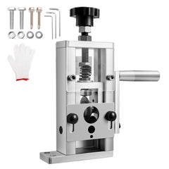 Manual Wire Stripping Machine, 1.5-25 mm, Copper Stripper with Hand Crank or Drill Powered, 64Mn Quenched Blades, 45# Steel Rollers, Aluminum Alloy Frame Wire Peeler, for Scrap Copper Recycling