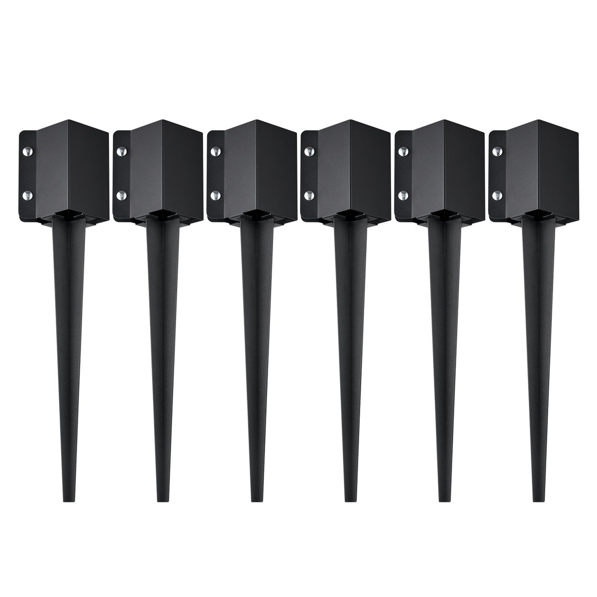 Fence Post Anchor Ground Spike 6 Pack 24 x 4 x 4 In Metal Fence Stakes