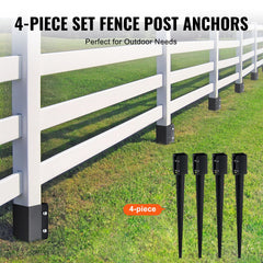 Fence Post Anchor Ground Spike 4 Pack 36 x 4 x 4 In Metal Fence Stakes