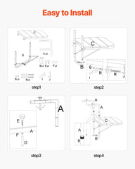 Balcony Hanging Table, 595 x 400 mm Folding Balcony Railing Table, Outdoor Balcony Bar Table for Railings, 4-Level Adjustable, Fit Railing from 1" to 8.27", Serving Table for Patio & Deck