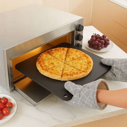 Pizza Steel, 16" x 14.5" x 3/8" Pizza Steel Plate for Oven, Pre-Seasoned Carbon Steel Pizza Baking Stone with 20X Higher Conductivity, Heavy Duty Pizza Pan for Outdoor Grill, Indoor Oven