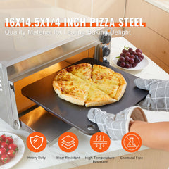 Pizza Steel 16"x14.5"x1/4" Pre-Seasoned Carbon Steel Pizza Baking Stone
