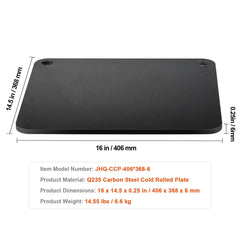 Pizza Steel 16"x14.5"x1/4" Pre-Seasoned Carbon Steel Pizza Baking Stone