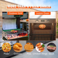 Pizza Steel, 20" x 14" x 3/8" Pizza Steel Plate for Oven, Pre-Seasoned Carbon Steel Pizza Baking Stone with 20X Higher Conductivity, Heavy Duty Rustproof Pizza Pan for Outdoor Grill, Indoor Oven