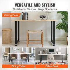 711.2MM Adjustable Furniture Legs, Square Reinforced Steel Office Table legs Set of 2 for DIY, Max Load 453.6KG Heavy Duty Desk Legs, Quick Instalation & Rich Accessories Legs Black