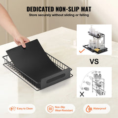 2-Tier Wire Pull Out Cabinet Under Sink Basket Organizer 10.7"x14.2" 2PCS