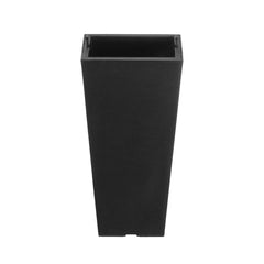 Tall Planter, Set of 2 Tall Square Tapered Planters, 57 cm Large Modern Gardening and Flower Plastic Pots, Decorative Tall Black Planter with Drainage Hole, for Porch, Patio, Indoor & Outdoor