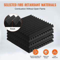 Acoustic Foam Panels 80 Pack 12 x 12 x 1 in for Studio Wall and Ceiling