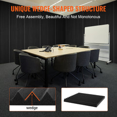 Acoustic Foam Panels 80 Pack 12 x 12 x 1 in for Studio Wall and Ceiling