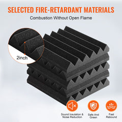 Acoustic Foam Panels 36 Pack 12 x 12 x 2 in for Studio Wall and Ceiling