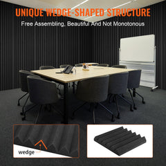 Acoustic Foam Panels 36 Pack 12 x 12 x 2 in for Studio Wall and Ceiling