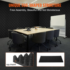 Acoustic Foam Panels 4 Pack 48 x 24 x 2 in for Studio Wall and Ceiling