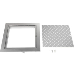 Recessed Manhole Cover 11.8\"x11.8\" Clear Opening, Galvanized Steel Drain Cover Overall Size 14.5\"x14.5\", Sealed Square Manhole Cover and Frame, Steel Man Hole Lid Inspection Access for Boat/