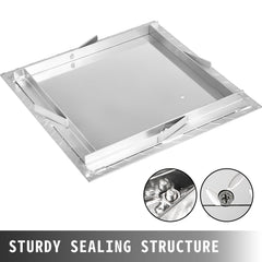 Recessed Manhole Cover 60 x 60 cm Clear Opening, Galvanized Steel Drain Cover Overall Size 67 x 67 cm, Sealed Square Manhole Cover and Frame, Steel Man Hole Lid Inspection Access for Boat/
