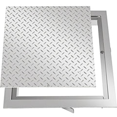 Recessed Manhole Cover 60 x 60 cm Clear Opening, Galvanized Steel Drain Cover Overall Size 67 x 67 cm, Sealed Square Manhole Cover and Frame, Steel Man Hole Lid Inspection Access for Boat/