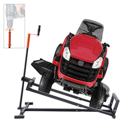 Ride on Lawn Mower Lift Jack, 880 Lbs Weight Capacity, Telescopic Maintenance Jack with Crank Handle & Power Tool Handle, Foldable Lawn Tractor Lifter for Lawn Mowers and Garden Tractors, Black