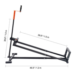 Ride on Lawn Mower Lift Jack, 880 Lbs Weight Capacity, Telescopic Maintenance Jack with Crank Handle & Power Tool Handle, Foldable Lawn Tractor Lifter for Lawn Mowers and Garden Tractors, Black