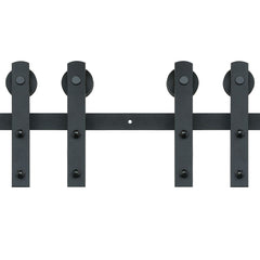 8FT Sliding Barn Door Hardware Closet Track Kit for Double Doors I Hanger