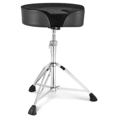 Saddle Drum Throne, 560-705 mm Height Adjustable, Padded Drum Stool Seat with Anti-Slip Feet Drumsticks 227 kg Max Weight Capacity, Swivel Drum Chair for Drummers