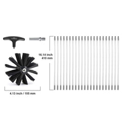 914.4CM Dryer Vent Cleaner Kit, 22 Pieces Duct Cleaning Brush, Reinforced Nylon Dryer Vent Brush, Dryer Cleaning Tools Lint Remover with Flexible Lint Trap Brush, Clamp Connectors