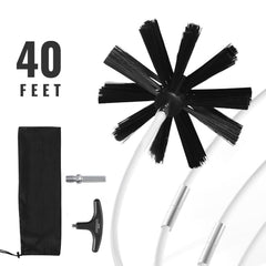 12.2M Dryer Vent Cleaner Kit, 29 Pieces Duct Cleaning Brush, Reinforced Nylon Dryer Vent Brush, Dryer Cleaning Tools Lint Remover with Flexible Lint Trap Brush, Clamp Connectors