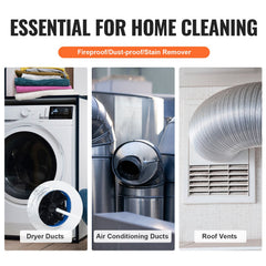 15.24M Dryer Vent Cleaner Kit, 37 Pieces Duct Cleaning Brush, Reinforced Nylon Dryer Vent Brush, Dryer Cleaning Tools Lint Remover with Flexible Lint Trap Brush, Clamp Connectors