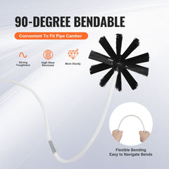 914.4CM Dryer Vent Cleaner Kit, 22 Pieces Duct Cleaning Brush, Reinforced Nylon Dryer Vent Brush with Complete Accessories, Dryer Cleaning Kit with Flexible Lint Trap Brush, Clamp Connectors
