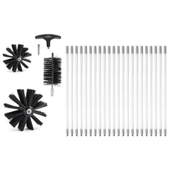 22 Pieces 9.1M Dryer Vent Cleaner Kit, Include 3 Different Sizes Flexible Lint Trap Brush, Reinforced Nylon Duct Cleaning Dryer Vent Brush, Dryer Cleaning Kit with Clamp Connectors