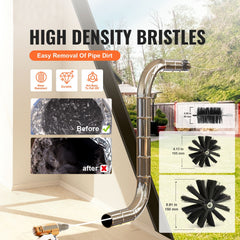 22 Pieces 9.1M Dryer Vent Cleaner Kit, Include 3 Different Sizes Flexible Lint Trap Brush, Reinforced Nylon Duct Cleaning Dryer Vent Brush, Dryer Cleaning Kit with Clamp Connectors